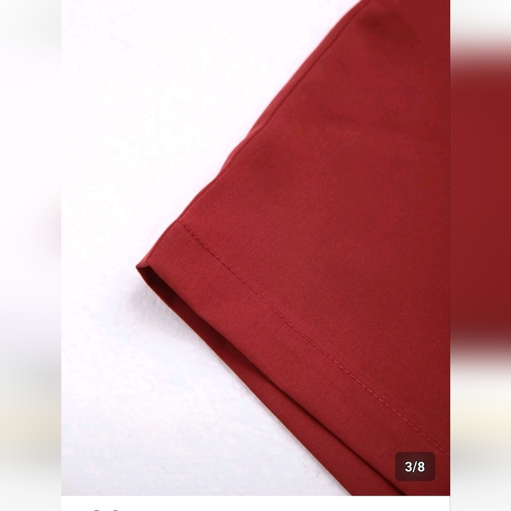 Men's White Shirt & Short - Burgundy to White - Picture 4 of 8